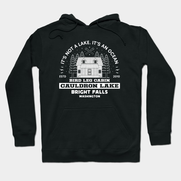 Cauldron Lake Cabin Emblem Hoodie by Lagelantee